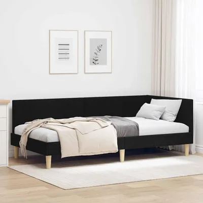 Obrázok produktu pre Maison Exclusive - Rohový rám postele Čierna 100 x 200 cm Tkanina