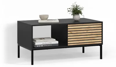 Image de Table basse Livinity Aterno Chêne doré/anthracite avec un tiroir, Model 58761