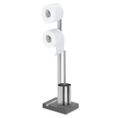 Produktbild von Blomus Toilettenbutler Menoto, Toilettengarnitur, Edelstahl matt / Polystone, 68623