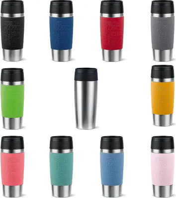 Zdjęcie produktu dla EMSA Travel Mug Classic N2020200, Czarny, Stal nierdzewna, Silikon, Stal nierdzewna, Polipropylen (PP), 4 h, 8 h
