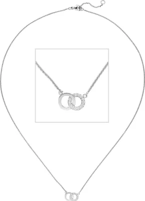 Produktbild von JOBO Collier Halskette 585 Gold Weißgold 13 Diamanten Brillanten 45 cm Kette