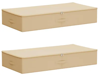 Produktbild von vidaXL Aufbewahrungsbox 2 stk. Vliesstoff 90 x 48 x 15 cm 64,8 L Creme