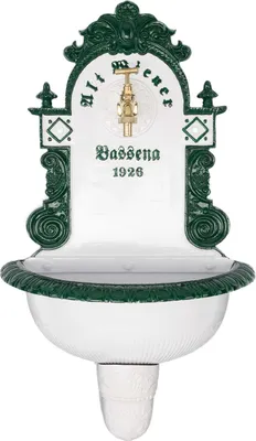 Produktbild von Brunnen Wandbrunnen 72cm Aluminium Waschbecken im Nostalgie antik Stil fountain