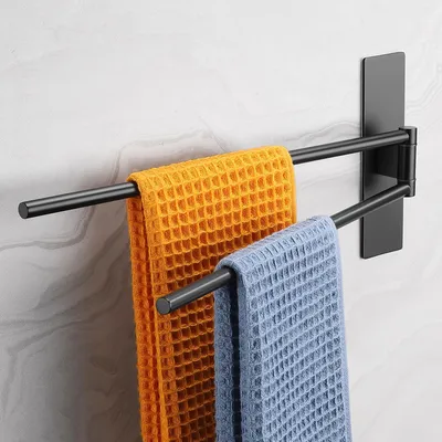 Produktbild von Selbstklebender Handtuchhalter - 180° Drehung mit 2 Armen