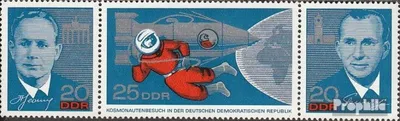 Produktbild von Briefmarken DDR 1965 Mi WZd159 (kompl.Ausgabe) (Dreierstreifen mit 1138-1140) postfrisch Besuch sowjetischer Kosmonauten
