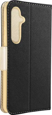 Produktbild von Avizar, Fancy Style Etui Samsung S23 FE, Fach und Standfunktion, Schwarz / Gold