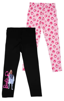 Produktbild von Barbie Leggings für Mädchen Kinder Leggins Hose Mädchenhose Sporthose Rosa/Schwarz (2er Pack) 110-116