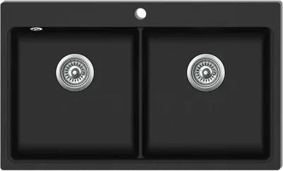 Produktbild von Granitspüle Doppelbecken Schwarz