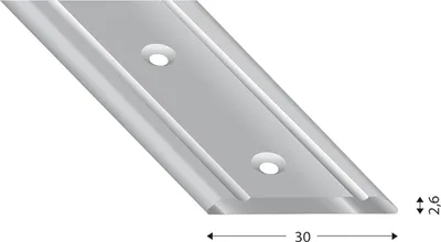 Produktbild von Kügele Abdeckprofil (Übergangsleiste) gelocht 30/1000mm Alu silber eloxiert