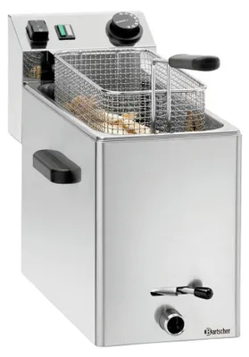 Produktbild von Bartscher Snack XL PLUS / 165530 Fritteuse, Edelstahlgehäuse, herausnehmbarer 8 l Ölbehälter, Kaltzone