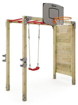 Obrázok produktu pre Lezecká konštrukcia Wickey FIT Gym 455 s hojdačkou a basketbalovým košom v červenej farbe