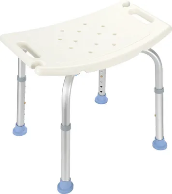 Produktbild von SWANEW Duschhocker Badhocker Höhenverstellbar Duschstuhl bis 136kg  Badsitz Anti-Rutsch Perforiert Quadrat