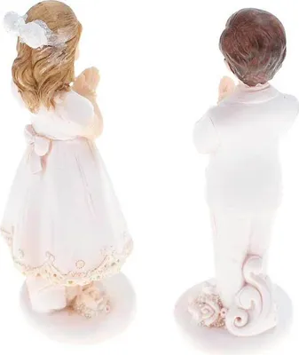 Produktbild von Kommunionskind stehend H13,5cm Tortenfigur Polyresin Junge Mädchen Kommunion Deko, Ausf:Mädchen