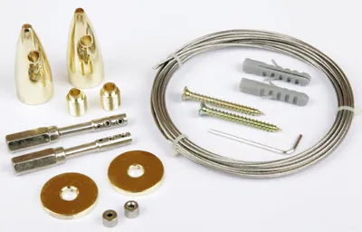 Produktbild von Seilspanngarnitur Castello (ca. 5m), Befestigungssystem für Gardinen, Farbe: Gold
