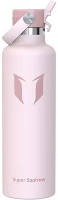 Produktbild von Trinkflasche Edelstahl Thermobecher 1000 ml Kirschblüten FlipFlow mit Strohhalm BPA-Frei