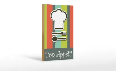 Produktbild von Holzschild Essen 12x18cm bon Appetit Restaurant