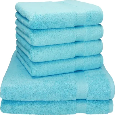 Produktbild von Betz 6-tlg. Handtuch-Set PREMIUM - 2 Liegetücher 4 Handtücher 100% Baumwolle  Farbe: türkis