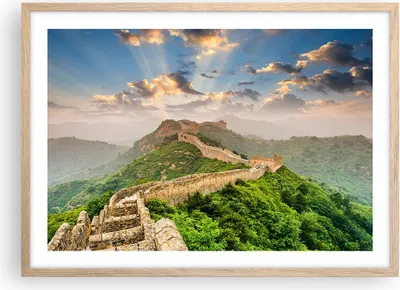 Produktbild von Gerahmtes Poster - Rahmen in heller Eiche - Wand Berg asiatisch china - 70x50 cm - Wand Bild - Wanddeko - Wandbilder - Wandposter - Bilderrahmen - Bilder - Kunstdruck - Wandbild - P2NAA70x50-3069