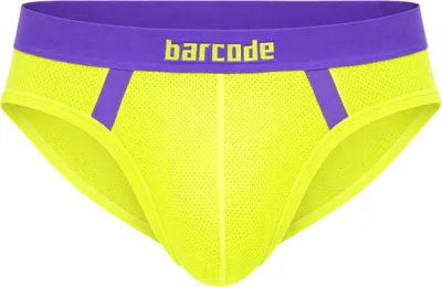 Image de Barcode Berlin - Sous-vêtement Slips Hommes - Brief Sonny Neongreen-Purple - 1x Taille XL