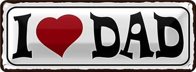 Produktbild von Blechschild Spruch 27x10cm I love Dad Papa Dekoration