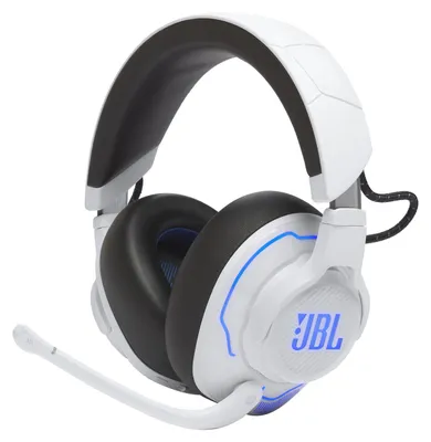 Zdjęcie produktu dla JBL Quantum 910P, Przewodowy i Bezprzewodowy, Gaming, 420 g, Zestaw słuchawkowy, Niebieski, Biały