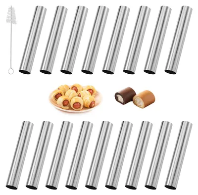 Cannoli-Backform-Set, 17 Stück, Edelstahl, 12 cm, antihaft