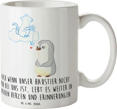 Produktbild von Mr. & Mrs. Panda Tasse Trauerbewältigung nach dem Verlust eines Haustiers - Weiß - Geschenk, schwierige Zeit, Kaffeetasse, Kaffeebecher, Liebe, Erinnerungsstücke, Mut