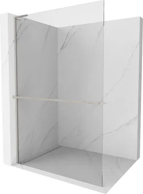 Image de Mexen Kioto+ L Pare-douche avec tablette de douche 100 x 200 cm, transparent, nickel brossé - 800-100-123-97-00