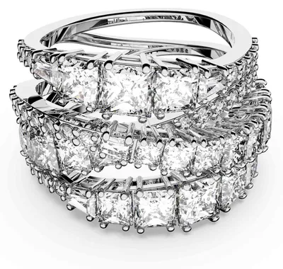 Produktbild von Swarovski Ring 5580952 Twist Wrap, weiss, rhodiniert