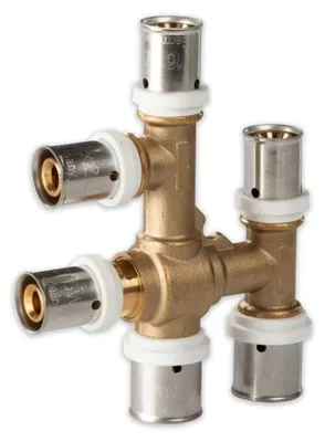 Produktbild von Selfio-Press Aluverbund Pressfitting T-Stück kreuzungsfrei 20 x 2 - 16 x 2 - 16 x 2 mm TH + U Kontur DVGW