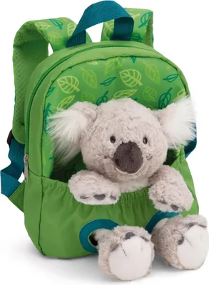 Produktbild von NICI Rucksack mit Plüschtier 21x26cm Koala 25cm - grün - Abnehmbarer Pluschspielzeug Weich Flauschig, Kindergartenrucksack mit Kuscheltier für Jungen und Mädchen | 61744