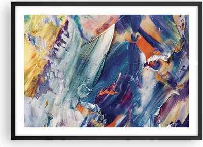 Produktbild von Gerahmtes Poster - Schwarzer Rahmen - Die Farben Farbe Abstraktion - 70x50 cm - Wand Bild - Wanddeko - Wandbilder - Kunstposter - Wandposter - Bilderrahmen - Bilder - Kunstdruck - P2BAA70x50-5113