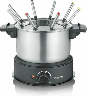 Immagine prodotto di FO2473 Fonduta elettrica 8 persone con doppia caldaia extra in acciaio inox, inclusi: paraspruzzi e 8 forchette