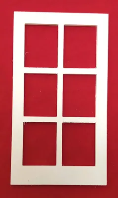 Produktbild von Fensterrahmen aus Sperrholz. Für Puppenstube oder Krippe. 8,2x14,7 cm