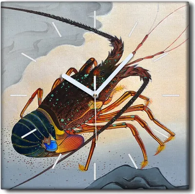 Produktbild von Coloray Uhr auf Leinwand 30x30 cm Wand Uhr Dekoration Wohnzimmer Segeltuch weiße Zeiger -Japan Hummertier.