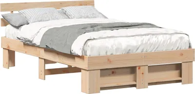 Immagine prodotto di vidaXL Struttura letto con testiera marrone 140 x 190 cm in legno di pino massiccio