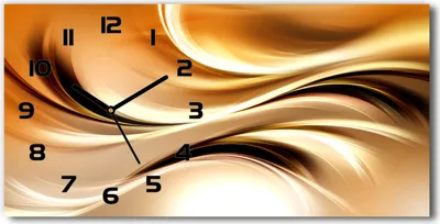 Immagine prodotto di Orologio da parete in vetro – 60x30 cm - Quadro in vetro - Orologio in vetro - Vetro temperato - Lancette nere - Onde astratte