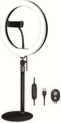 Immagine prodotto di Logilink Smartphone-Ringlicht-Stativ m. Fernauslöser,DM 25cm