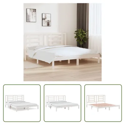 Produktbild von The Living Store Massivholzbett Weiß 180x200 cm
