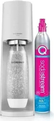 Immagine prodotto di Gasatore d'acqua SodaStream TERRA, bianco, bottiglia Fuse da 1 litro lavabile in lavastoviglie, bombola Quick Connect, bombola di CO₂ da 60 litri