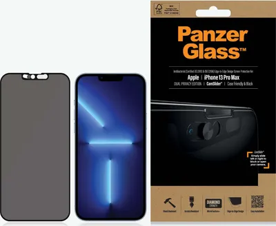 Zdjęcie produktu dla PanzerGlass ® CamSlider® Privacy Screen Protector iPhone 13 Pro Max | Edge-to-Edge, Apple, Apple - iPhone 13 Pro Max, Aplikacja na sucho, Odporny na zadrapania, Odporny na wstrząsy, Przeciwbakteryjny, Przezroczysty, 1 szt.