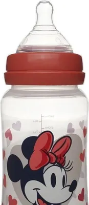 Obrázok produktu pre Detská fľaša Minnie Mouse Thermobaby, 240 ml, silikónové cumlíky, proti kolike, bez