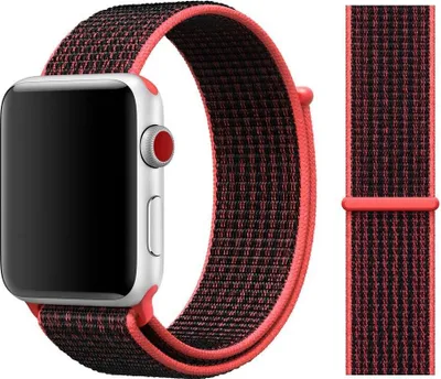 Obrázek produktu pro Originální Apple Nike Sport Loop Armband 38/40/41mm MRPD2ZM/A Bright Crimson/Black