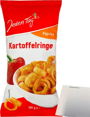 Produktbild von Jeden Tag Kartoffelringe Paprika (100g) + usy Block