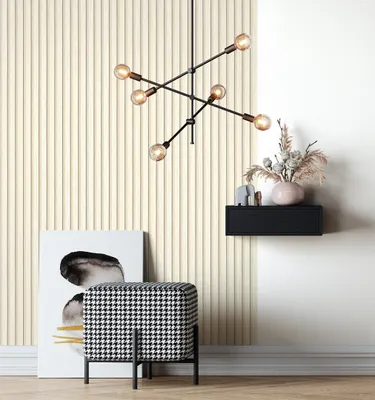 Produktbild von NEWROOM Tapete Creme Vliestapete Holz - Holztapete Skandi Beige  Paneele Lamellen Holzwand Modern Lamellenwand