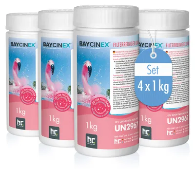 Produktbild von 4x1 kg BAYCINEX® Filterreiniger Granulat Entkalker mit gründlicher Wirkung für alle Filtermaterialien