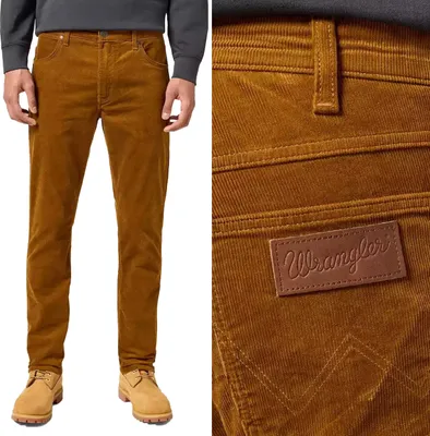 Zdjęcie produktu dla Spodnie męskie Wrangler, model Greensboro, wykonane z cordu, kolor: Monks Robe, numer katalogowy: 112358055, kod produktu: W15Q017442