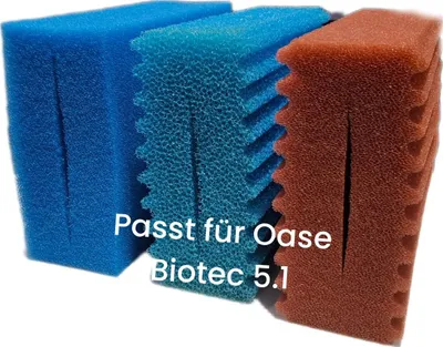 Produktbild von Ersatzschwamm Set passend für Oase Biotec 5 .1 Teichfilter 1 x rot 2 x blau 1 x sehr fein