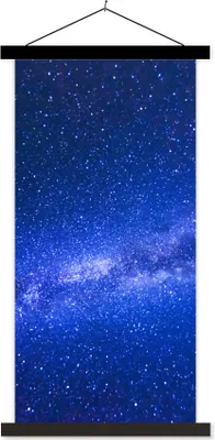 Produktbild von MuchoWow® Textilposter Sternenhimmel - Universum - Blau - Jungen - Mädchen - Kinder 40x80 cm mit schwarzem Rahmen - Wandemalerei