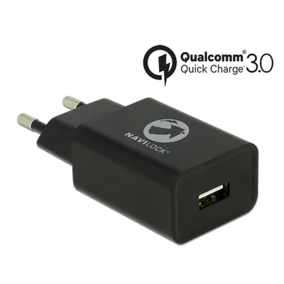 Produktbild von Netzteil extern USB A Buchse 1x QuickCharge 3.0 18W schwarz Navilock